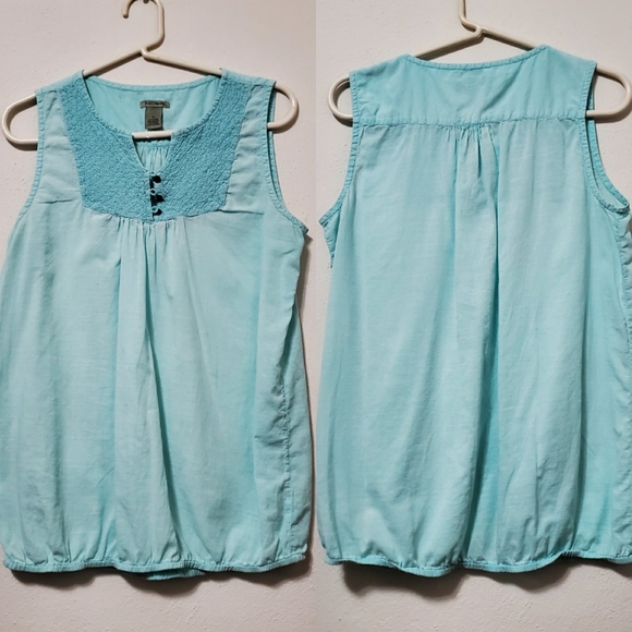 Ruff Hewn Tops - Ruff Hewn Light Blue Partial Button Top